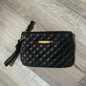 Juicy Couture Black Quilted Clutch with Gold Accents